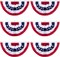 American Pleated Fan Flag,2 x 4 Ft USA Patriotic Half Fan Bunting Flag for 4th of July Memorial Day Indoor Outdoor Decoration (Set of 6)